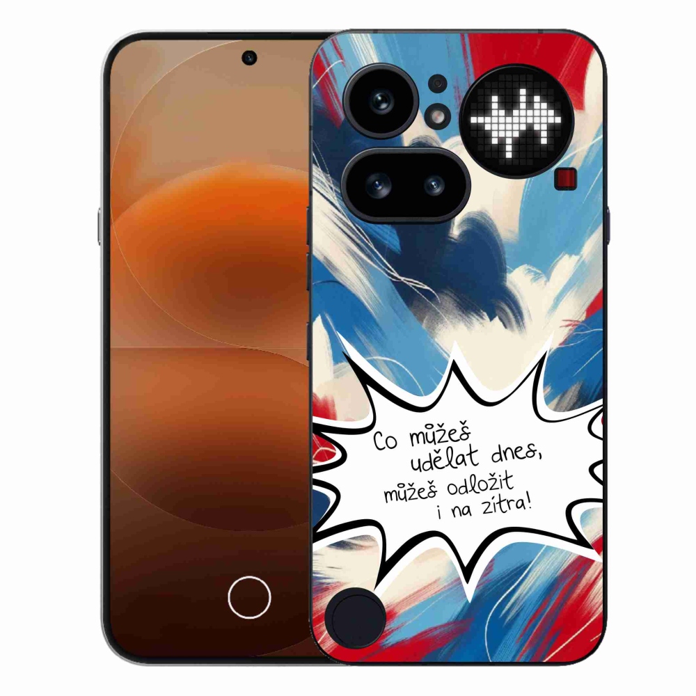 Gélový kryt mmCase na Nothing Phone (4a) - vtipný text 9 biele pozadie