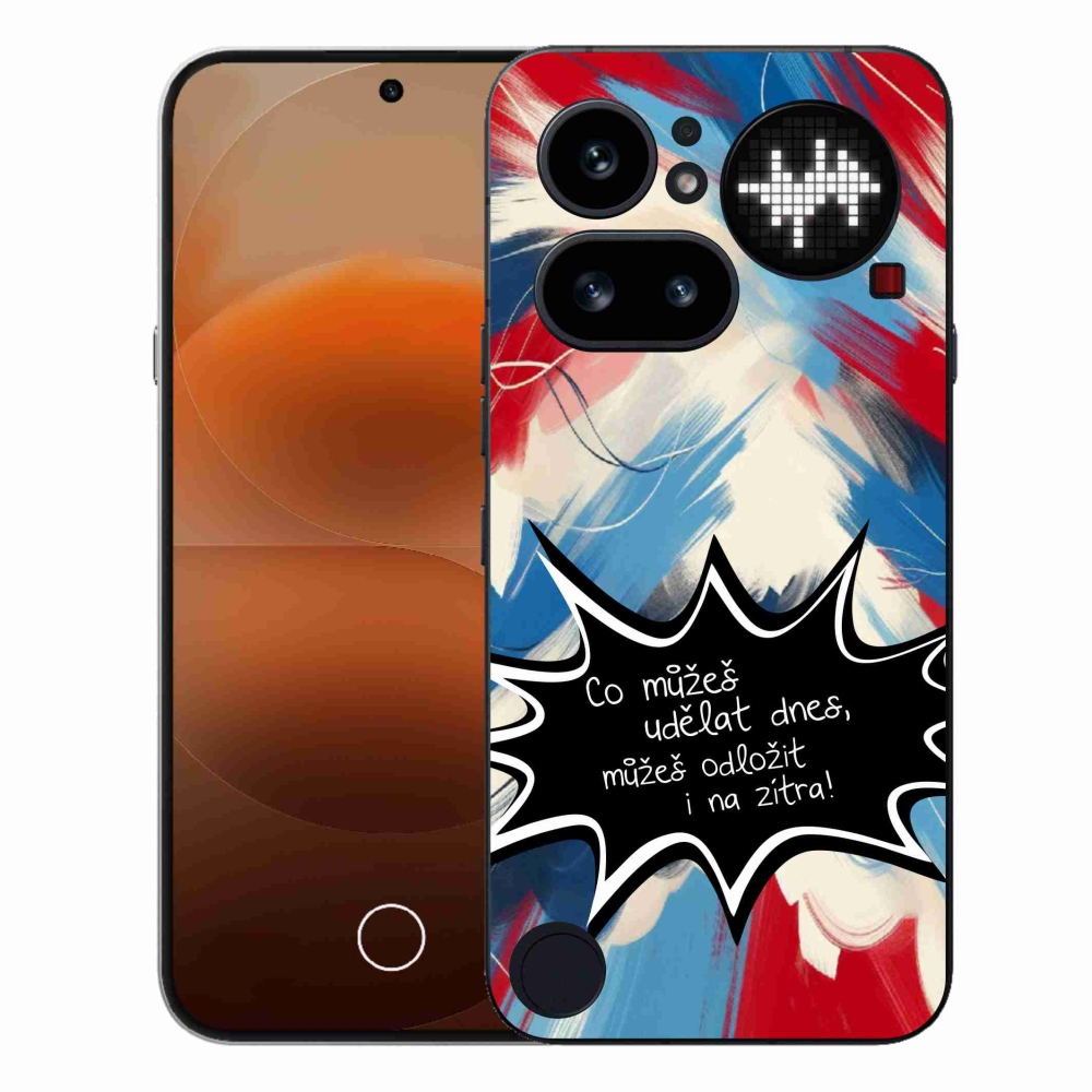 Gélový kryt mmCase na Nothing Phone (4a) - vtipný text 9 čierne pozadie