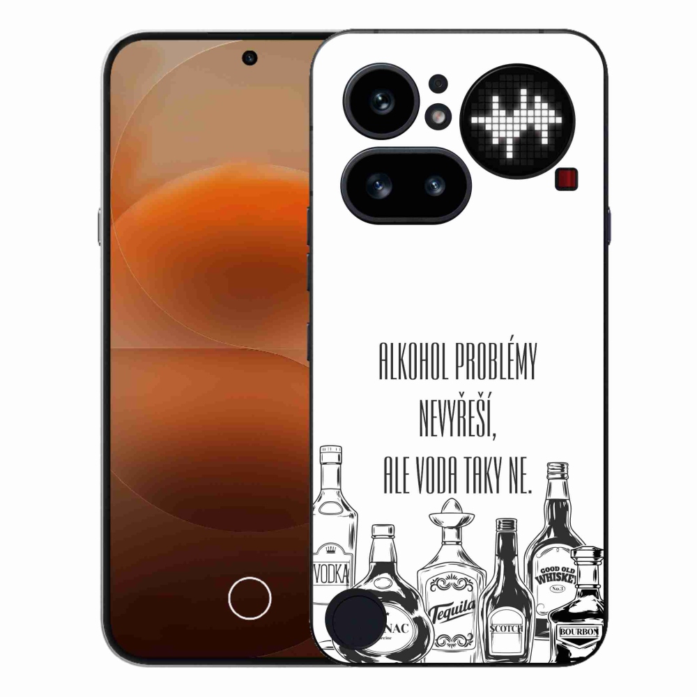 Gélový kryt mmCase na Nothing Phone (4a) - vtipný text biele pozadie