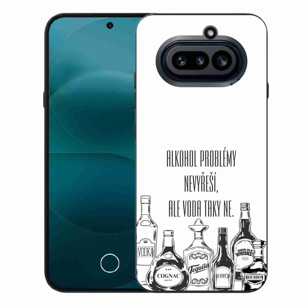 Gélový kryt mmCase na Nothing Phone (4a) - vtipný text biele pozadie