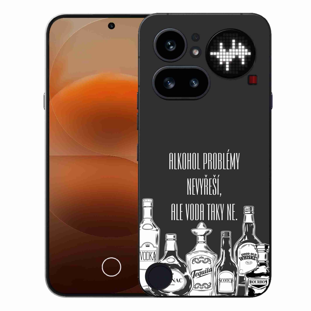 Gélový kryt mmCase na Nothing Phone (4a) - vtipný text čierne pozadie