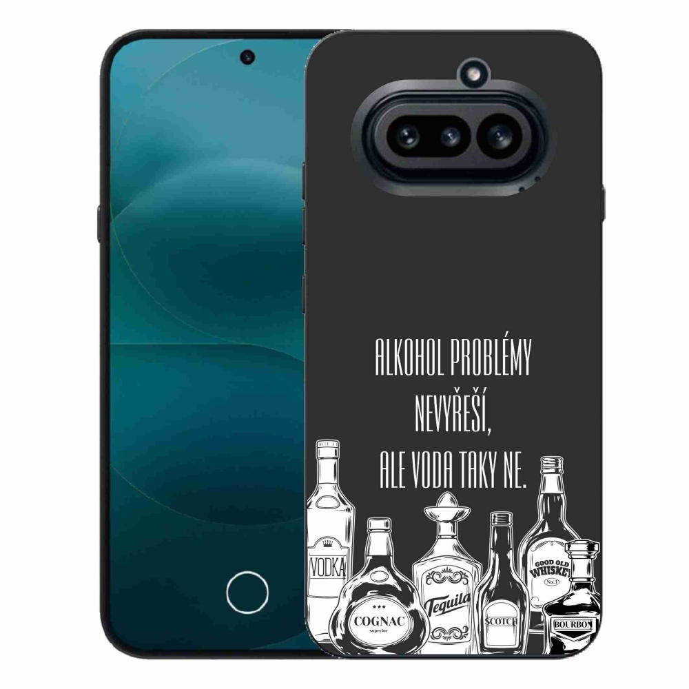 Gélový kryt mmCase na Nothing Phone (4a) - vtipný text čierne pozadie