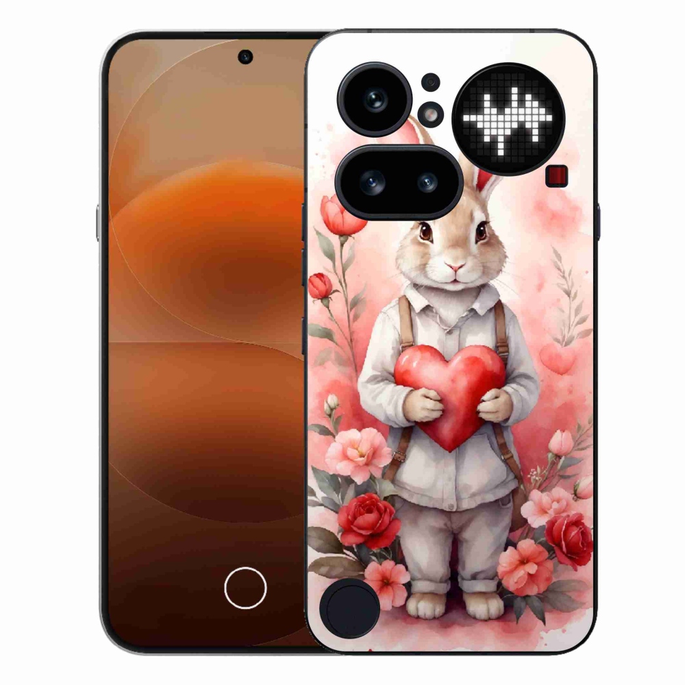 Gélový kryt mmCase na Nothing Phone (4a) - zajac so srdiečkom