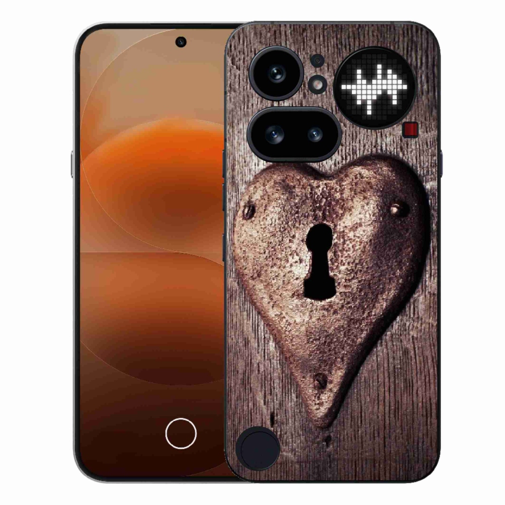 Gélový kryt mmCase na Nothing Phone (4a) - zámok v tvare srdca