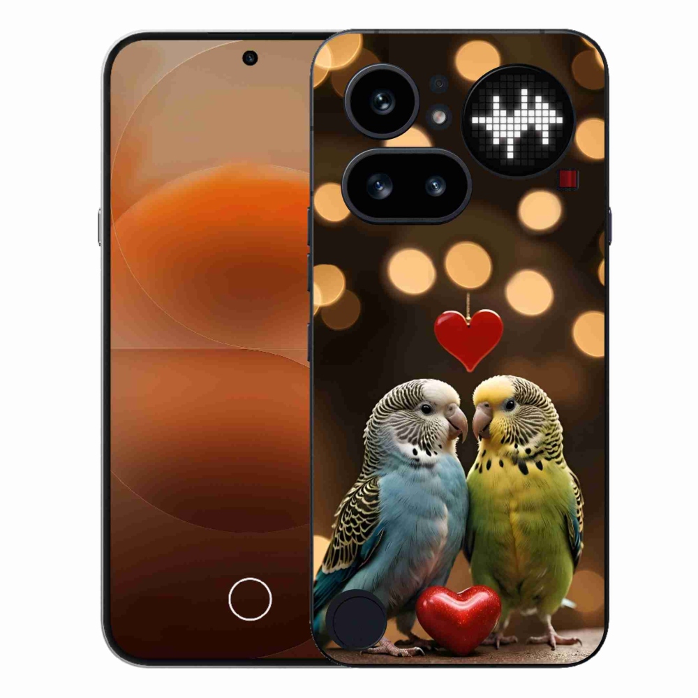 Gélový kryt mmCase na Nothing Phone (4a) - zamilovaní papagáje