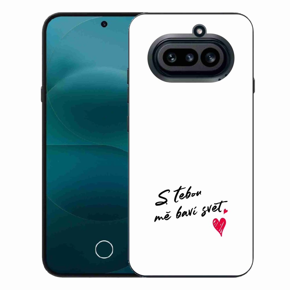 Gélový kryt mmCase na Nothing Phone (4a) - zamilovaný text 1 biele pozadie