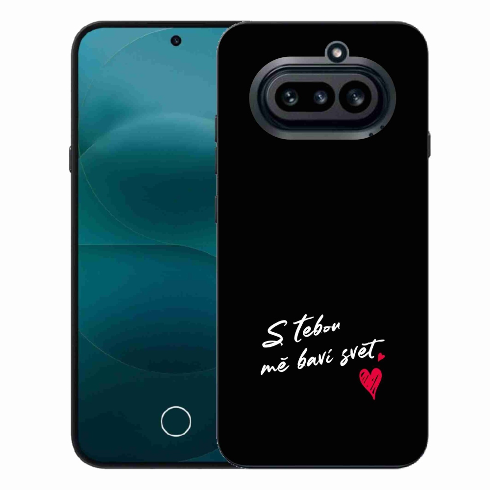 Gélový kryt mmCase na Nothing Phone (4a) - zamilovaný text 1 čierne pozadie
