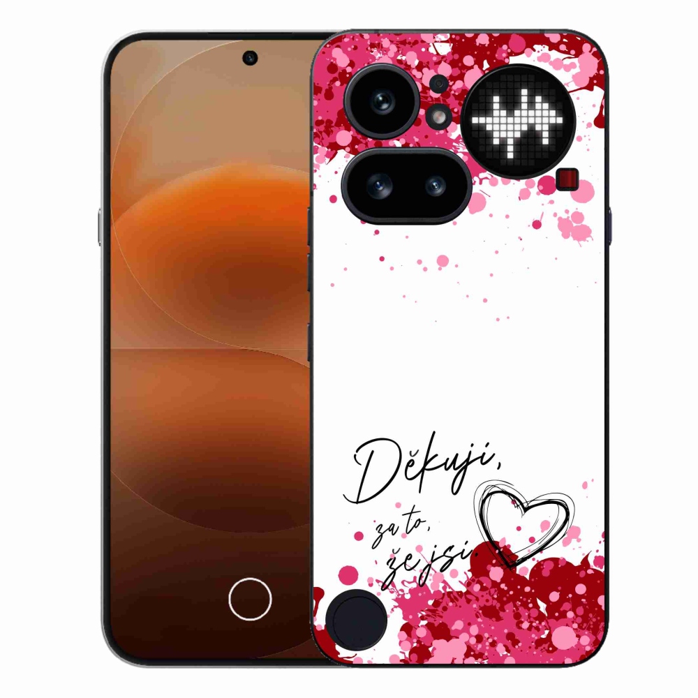 Gélový kryt mmCase na Nothing Phone (4a) - zamilovaný text 2 biele pozadie