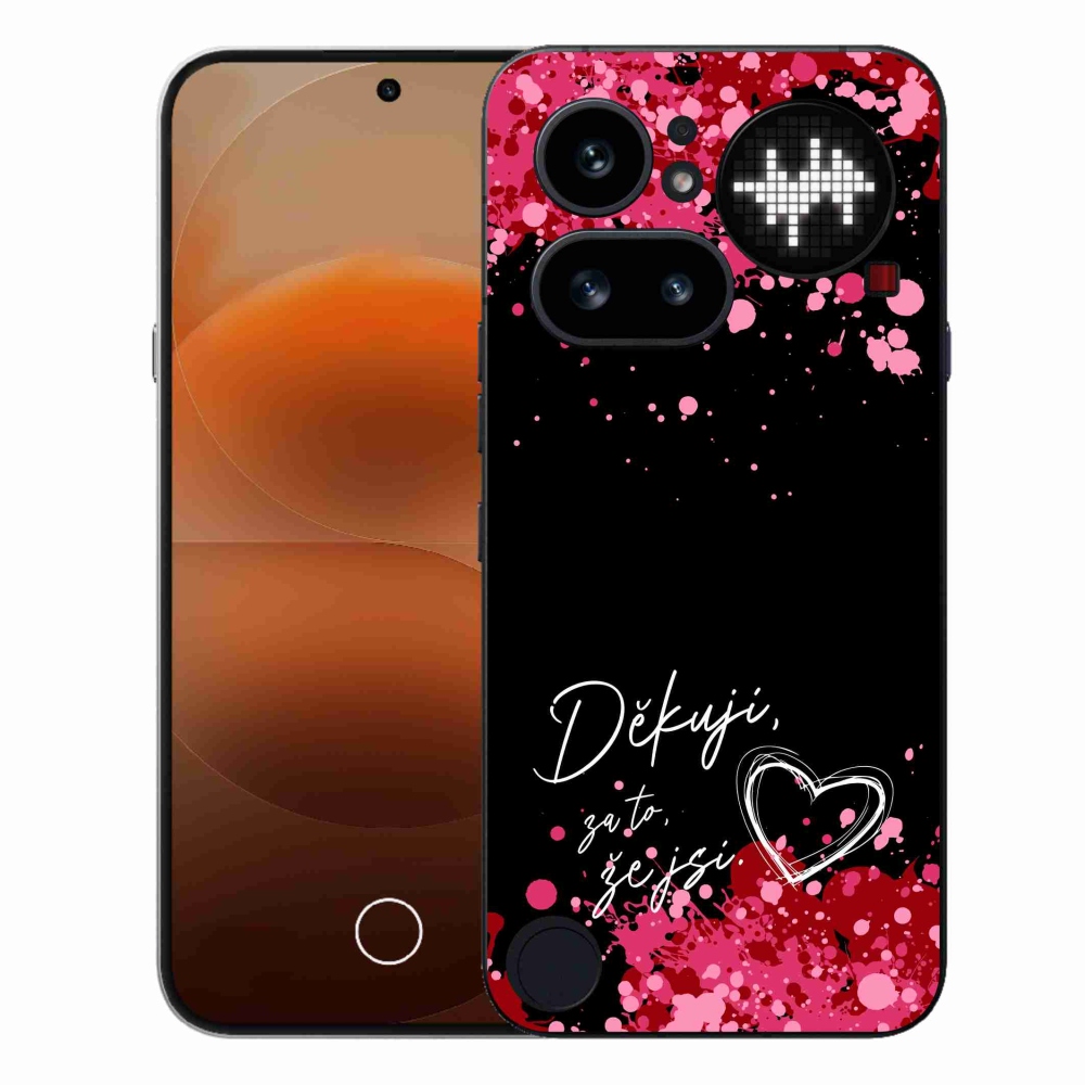 Gélový kryt mmCase na Nothing Phone (4a) - zamilovaný text 2 čierne pozadie