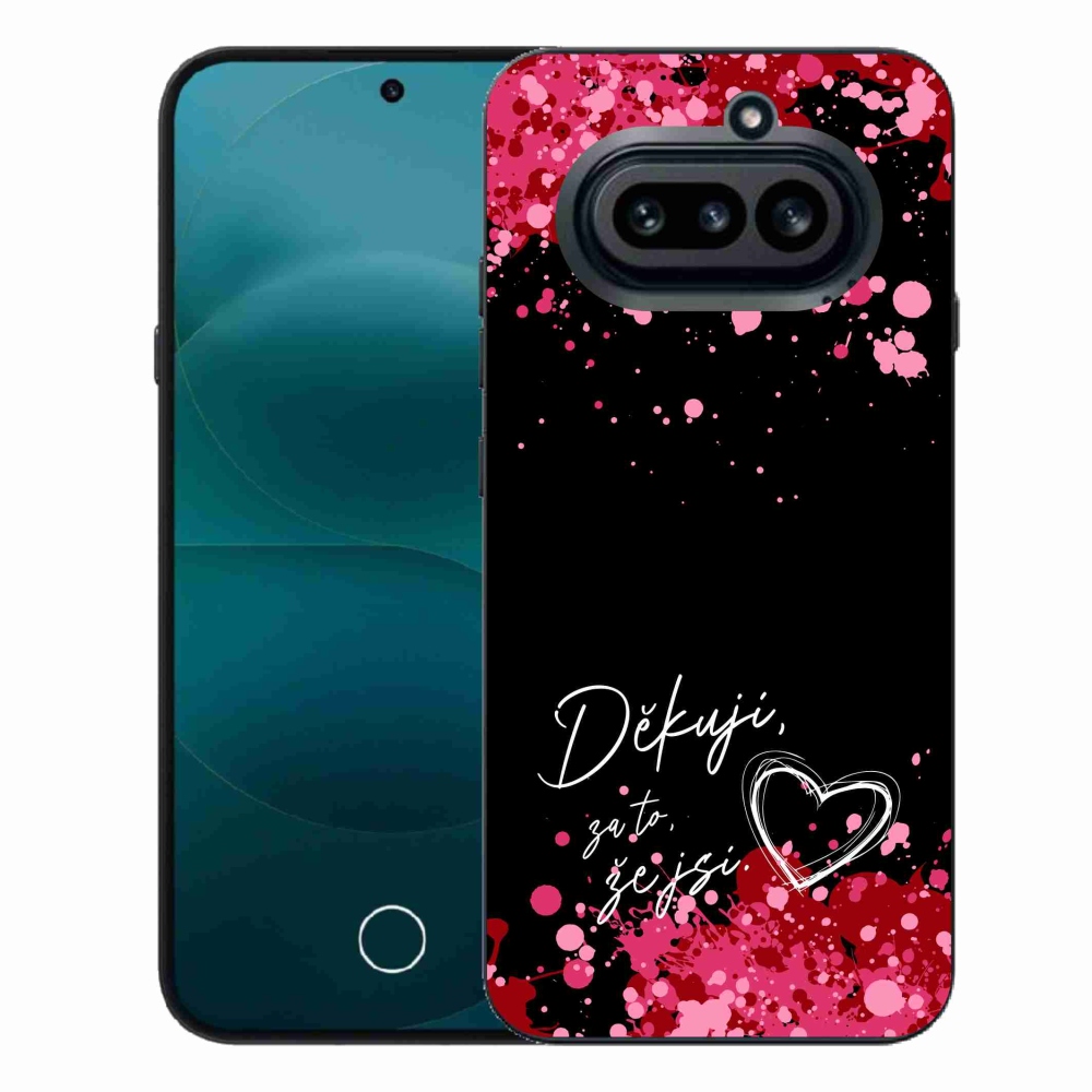 Gélový kryt mmCase na Nothing Phone (4a) - zamilovaný text 2 čierne pozadie