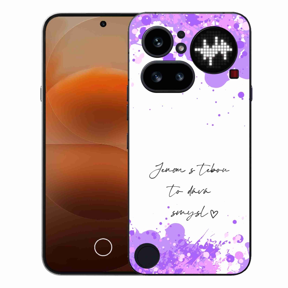 Gélový kryt mmCase na Nothing Phone (4a) - zamilovaný text biele pozadie