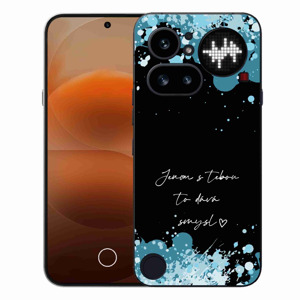Gélový kryt mmCase na Nothing Phone (4a) - zamilovaný text čierne pozadie