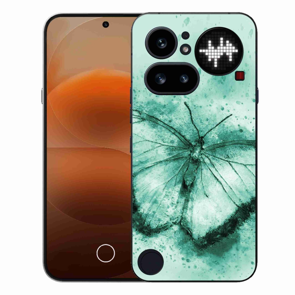 Gélový kryt mmCase na Nothing Phone (4a) - zelený motýľ