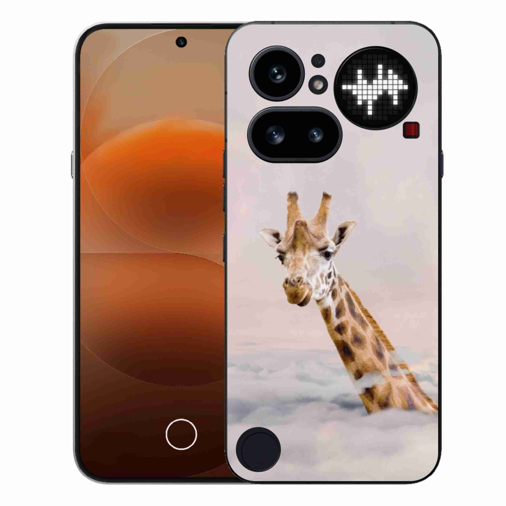 Gélový kryt mmCase na Nothing Phone (4a) - žirafa v oblakoch