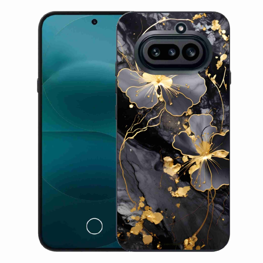 Gélový kryt mmCase na Nothing Phone (4a) - zlaté kvety