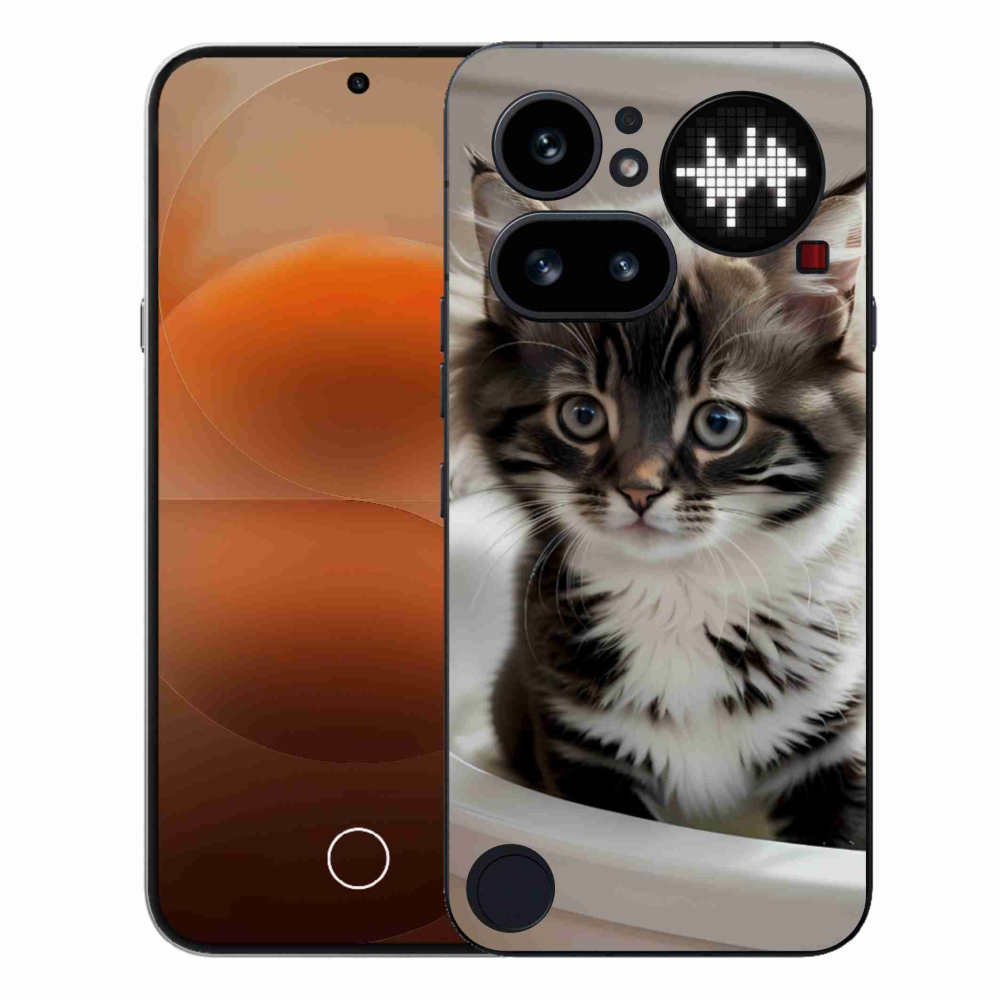 Gélový kryt mmCase na Nothing Phone (4a) - zvedavé mačiatko