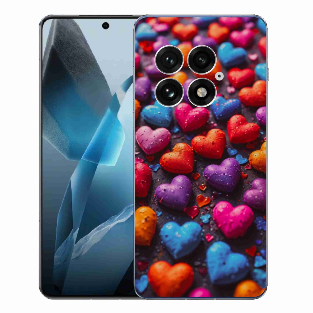 Gélový kryt mmCase na One Plus 13 - farebné srdcia
