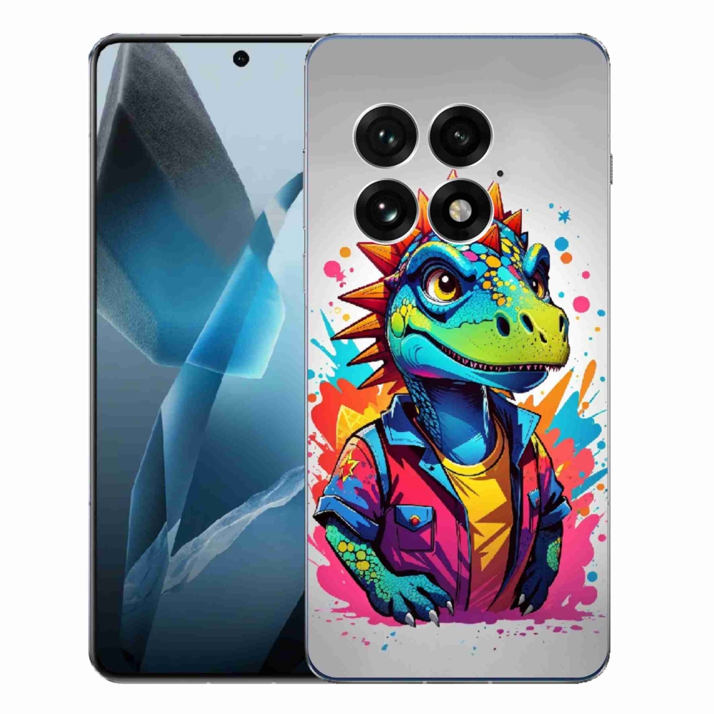 Gélový kryt mmCase na One Plus 13 - farebný dinosaurus