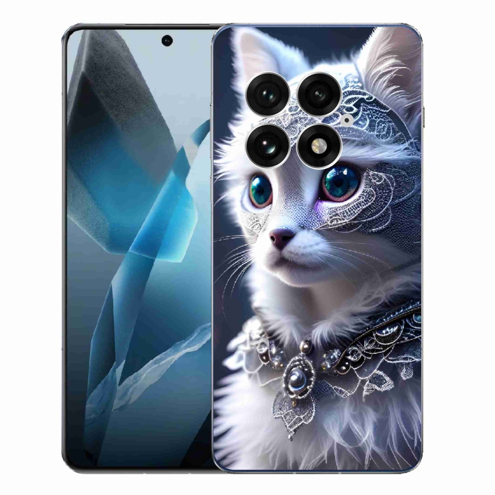Gélový kryt mmCase na One Plus 13 - biela mačka