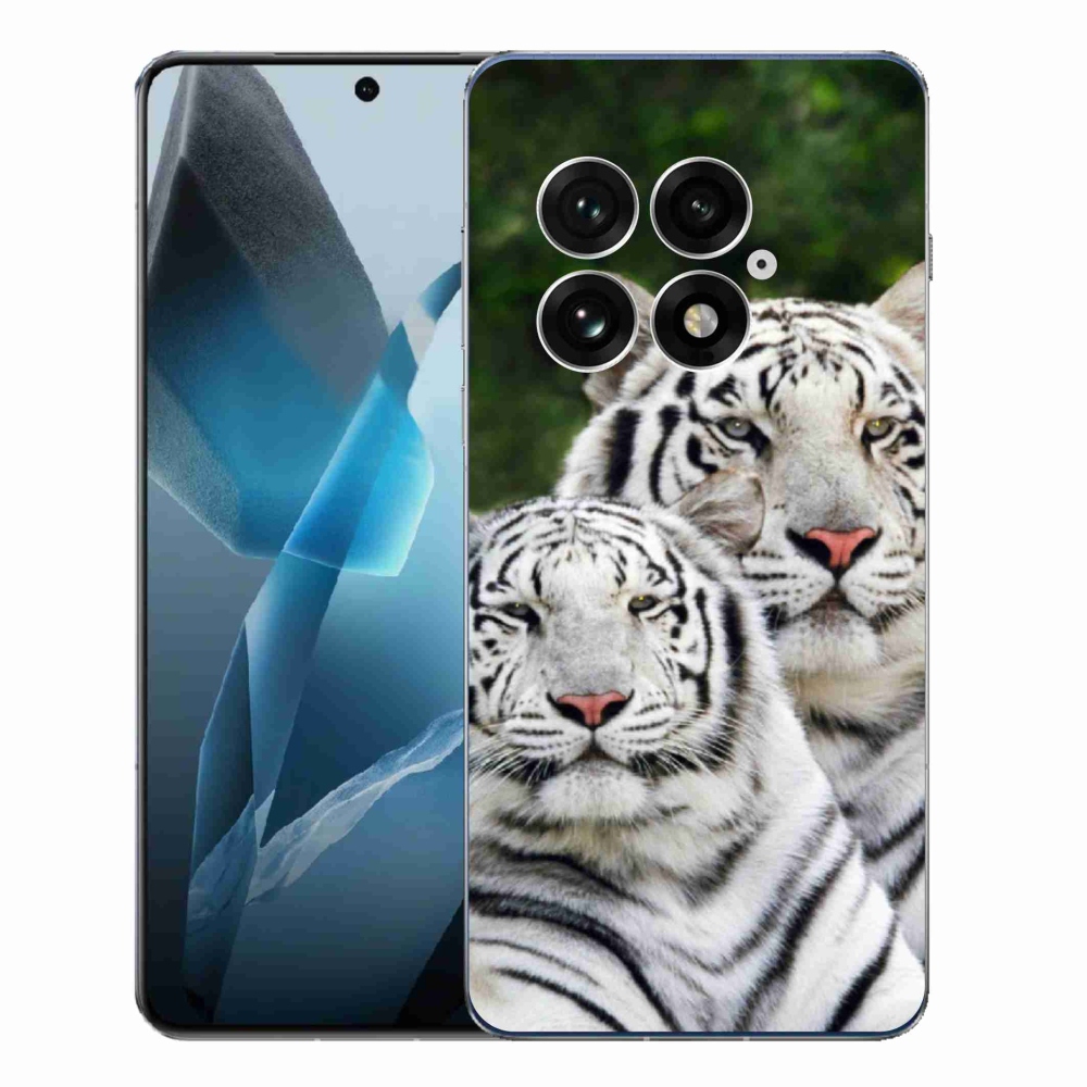 Gélový kryt mmCase na One Plus 13 - bieli tigre