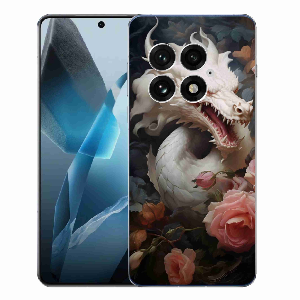 Gélový kryt mmCase na One Plus 13 - biely drak