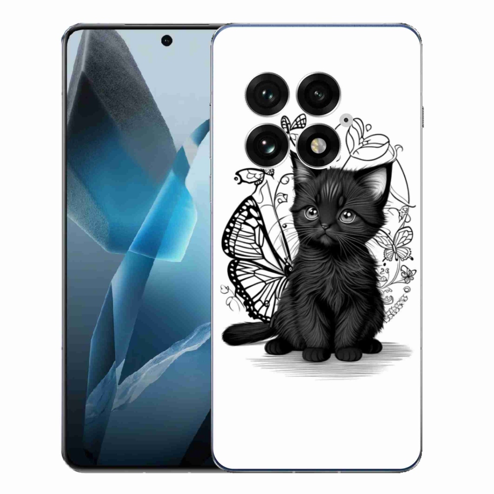 Gélový kryt mmCase na One Plus 13 - čierne mačiatko