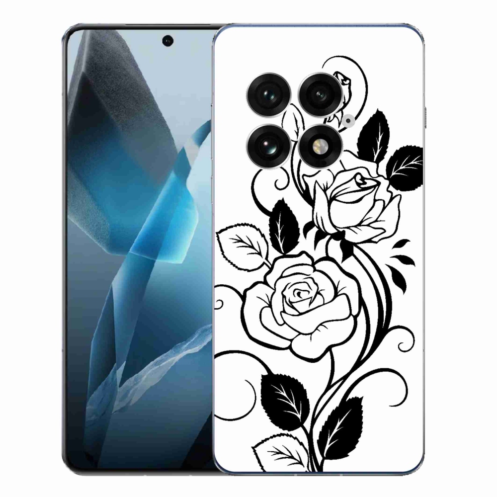 Gélový kryt mmCase na One Plus 13 - čiernobiela ruža