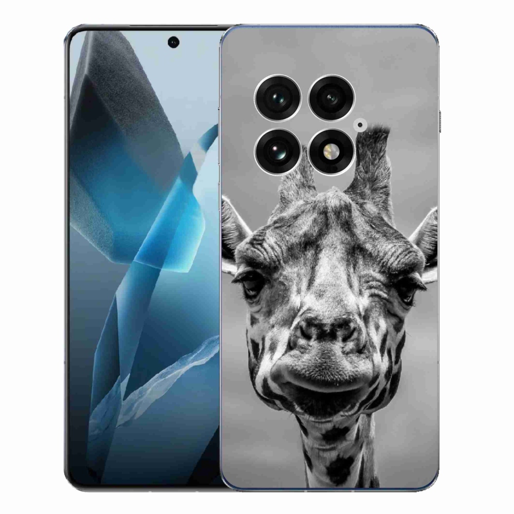 Gélový kryt mmCase na One Plus 13 - čiernobiela žirafa