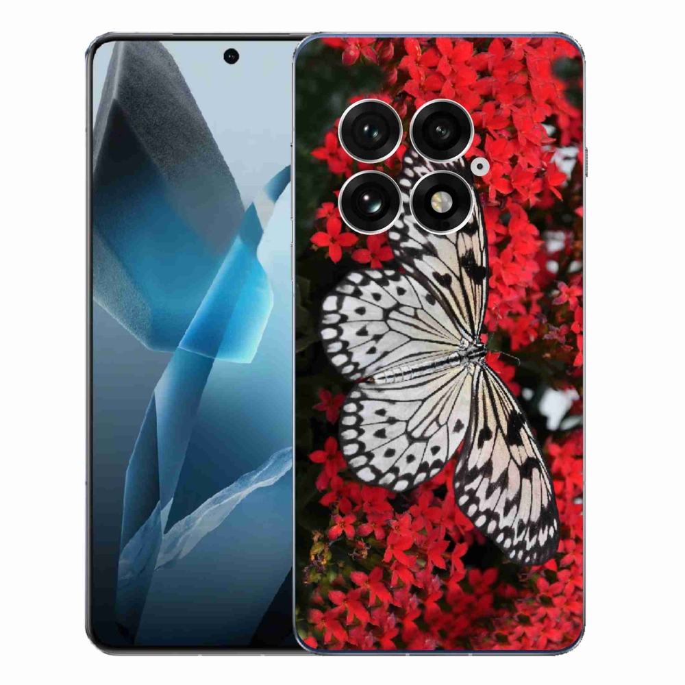 Gélový kryt mmCase na One Plus 13 - čiernobiely motýľ 1