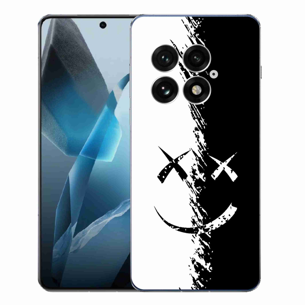 Gélový kryt mmCase na One Plus 13 - čiernobiely smajlík