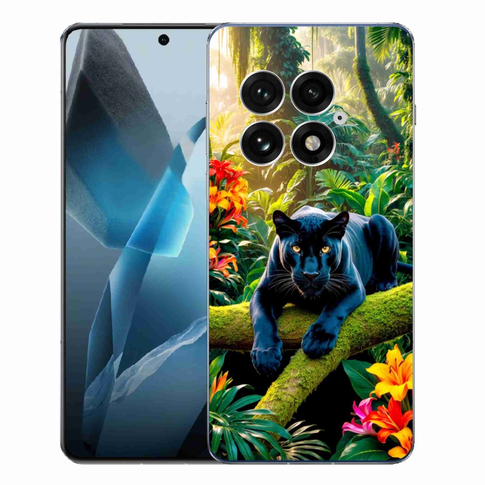 Gélový kryt mmCase na One Plus 13 - čierny panter v džungli