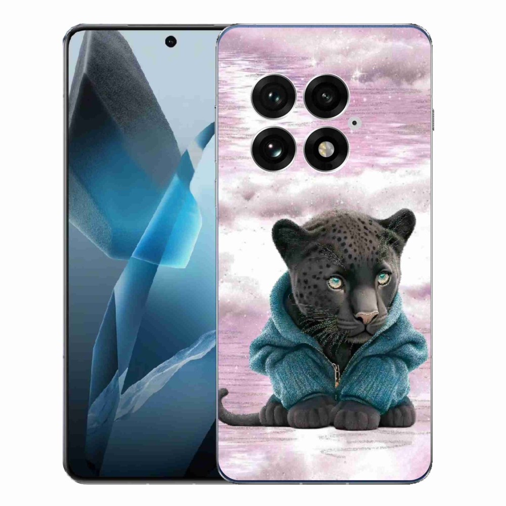 Gélový kryt mmCase na One Plus 13 - čierny panter vo svetri