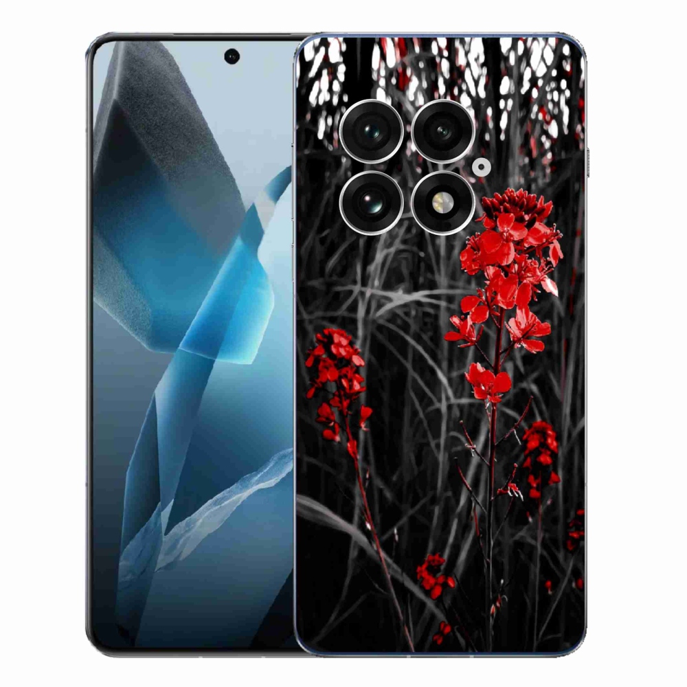 Gélový kryt mmCase na One Plus 13 - červená rastlina