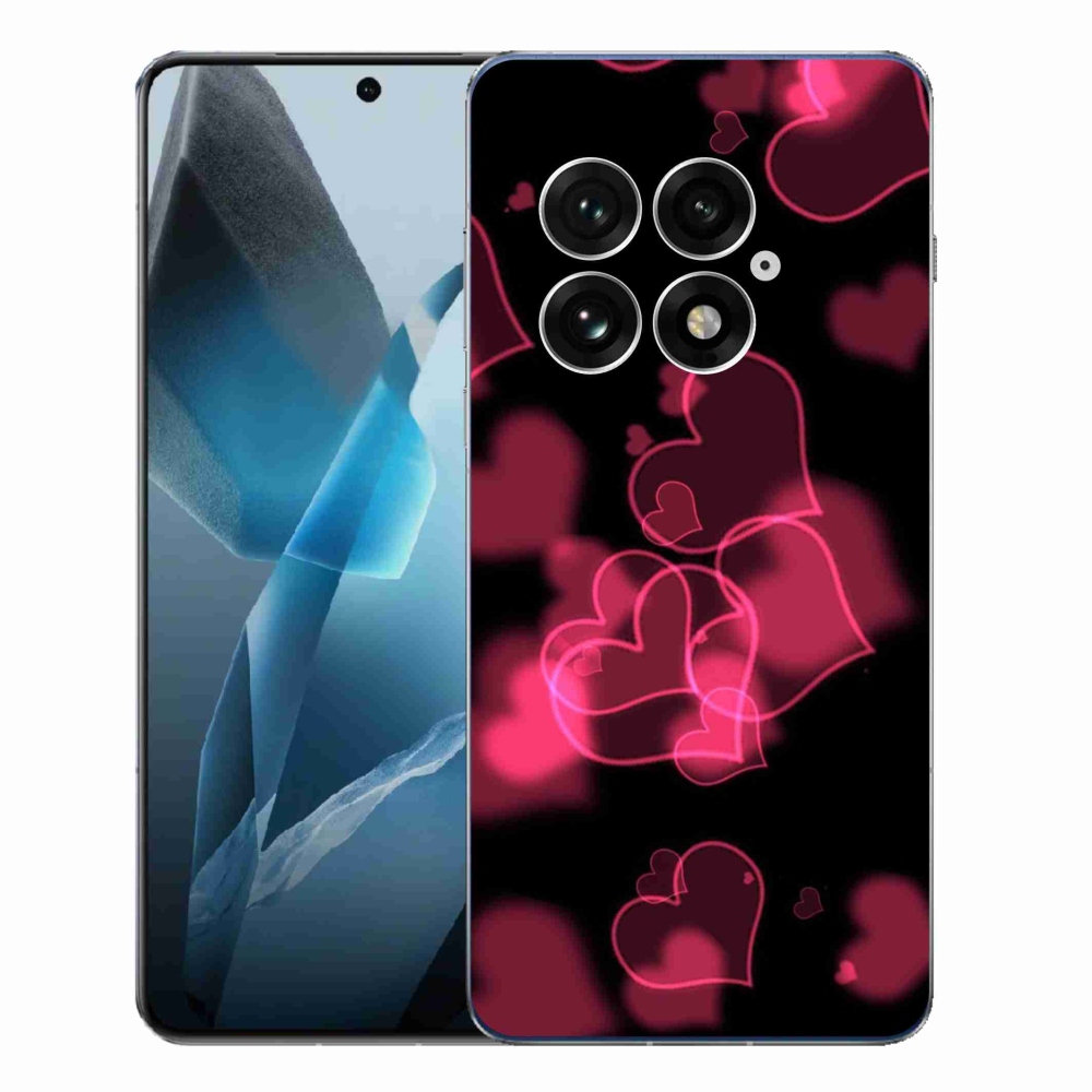 Gélový kryt mmCase na One Plus 13 - červená srdiečka