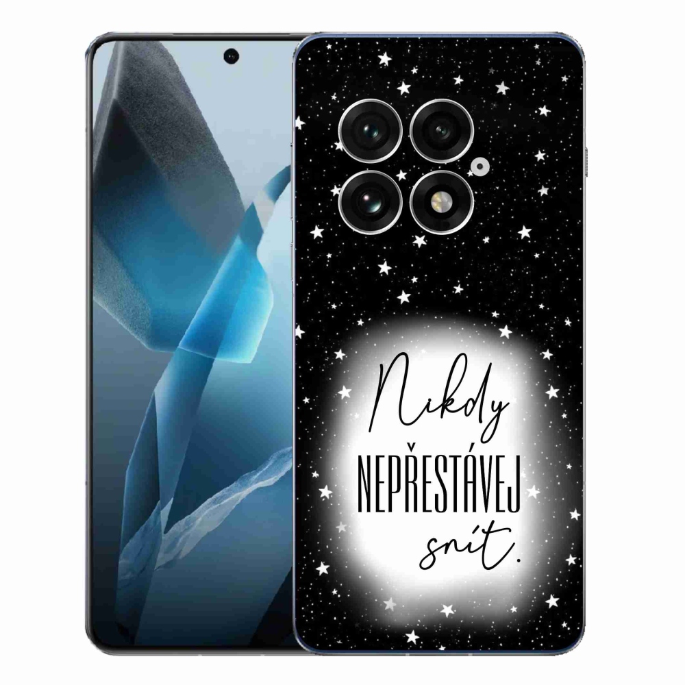 Gélový kryt mmCase na One Plus 13 - citát 1 bieločierne pozadie