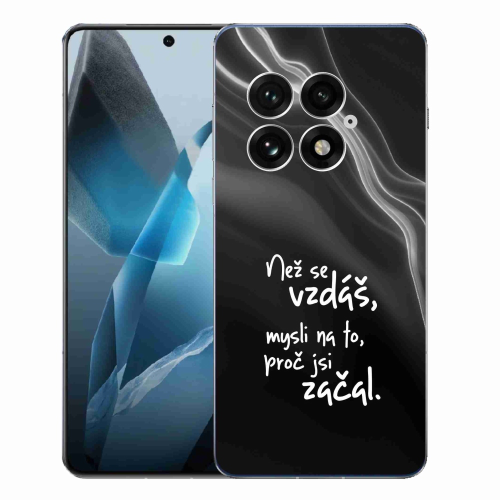 Gélový kryt mmCase na One Plus 13 - citát 2 čierne pozadie
