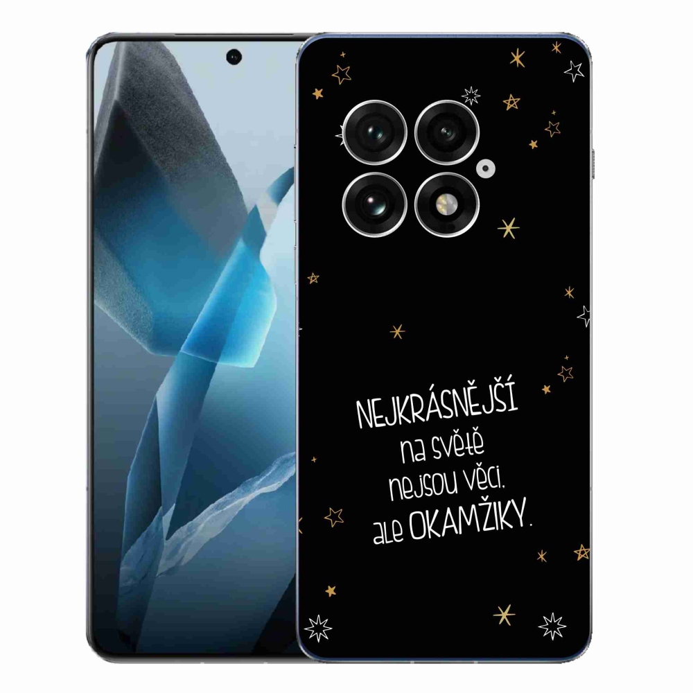 Gélový kryt mmCase na One Plus 13 - citát 4 čierne pozadie