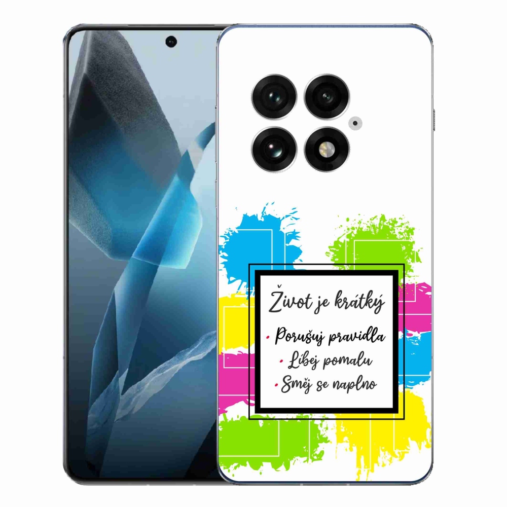 Gélový kryt mmCase na One Plus 13 - citát 5 biele pozadie
