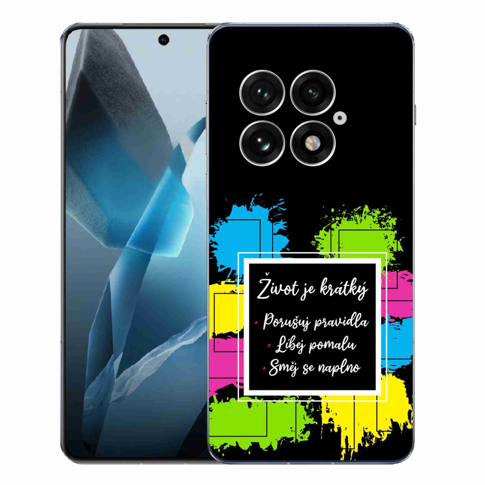 Gélový kryt mmCase na One Plus 13 - citát 5 čierne pozadie