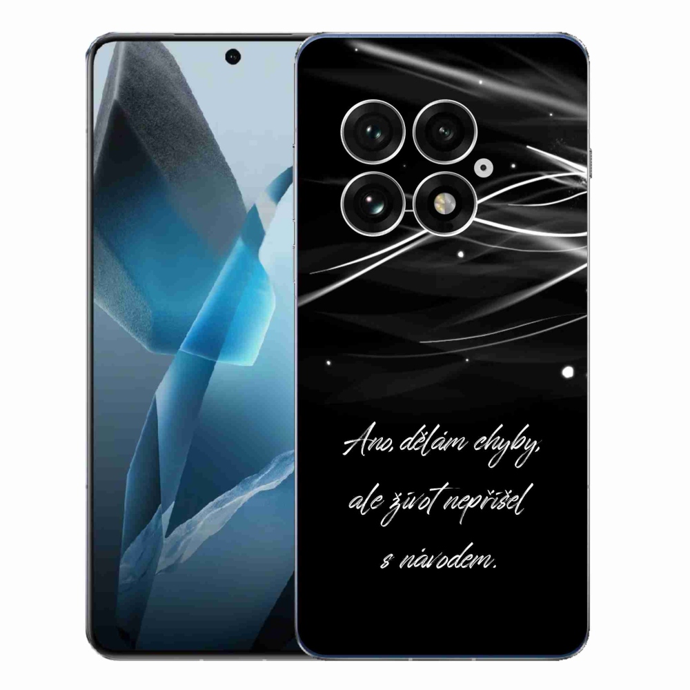 Gélový kryt mmCase na One Plus 13 - citát čierne pozadie