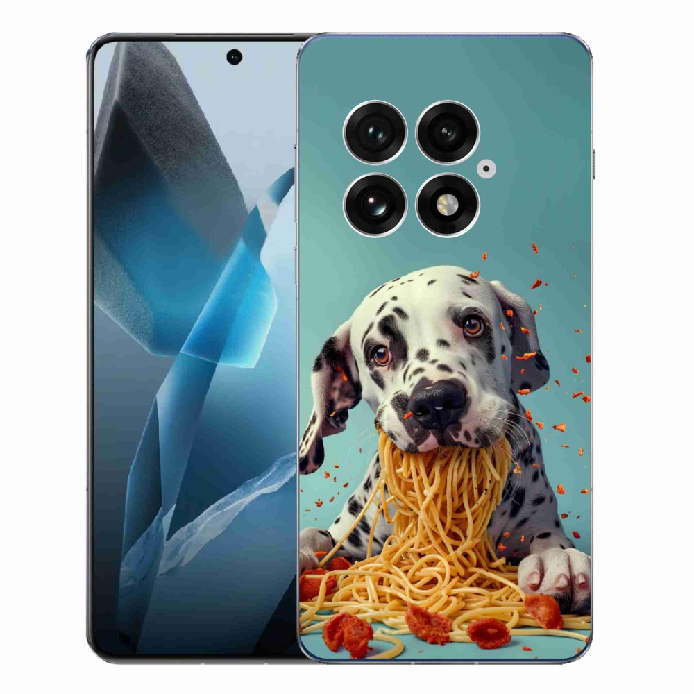 Gélový kryt mmCase na One Plus 13 - dalmatín a špagety