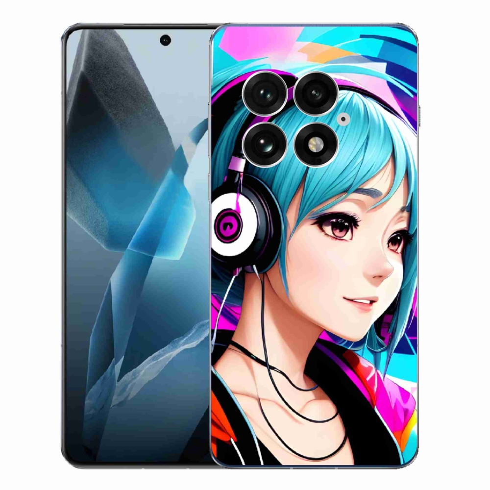 Gélový kryt mmCase na One Plus 13 - dievča so slúchadlami