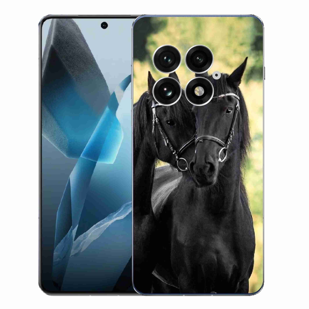 Gélový kryt mmCase na One Plus 13 - dva čierne kone