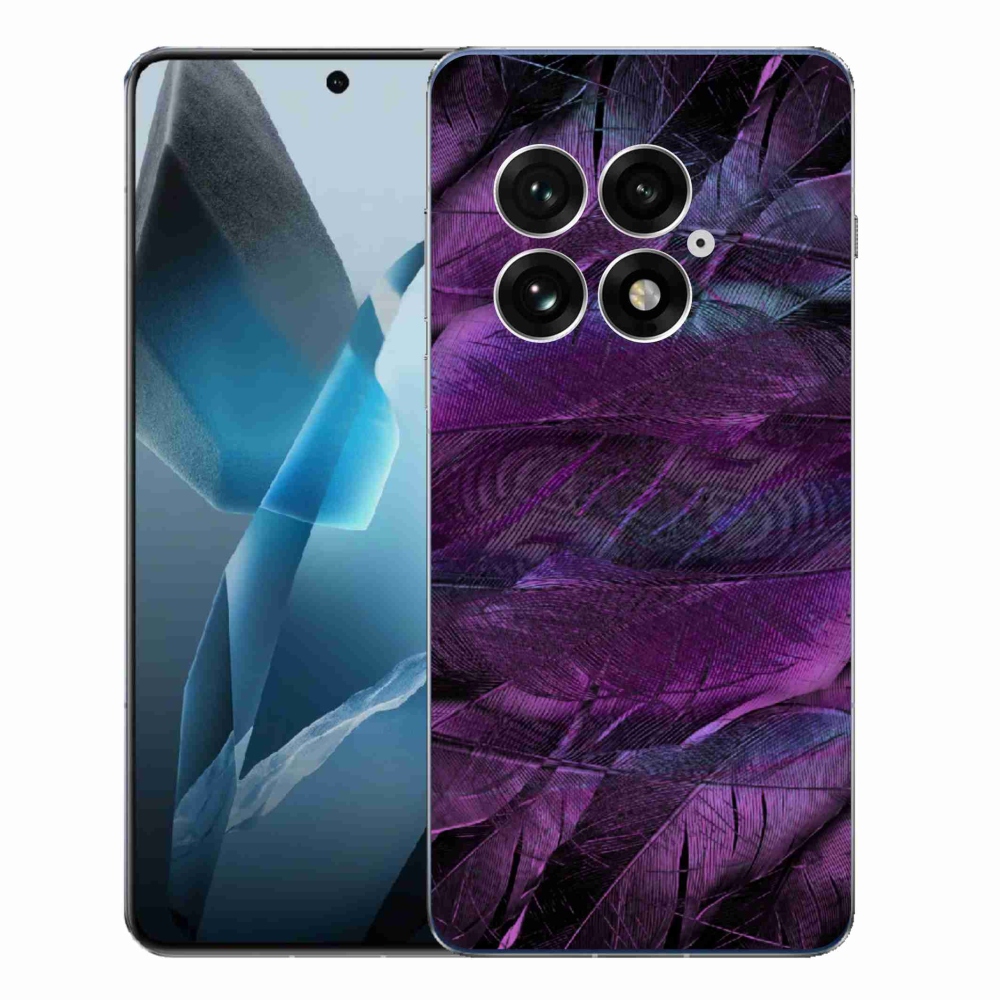 Gélový kryt mmCase na One Plus 13 - fialové pierka