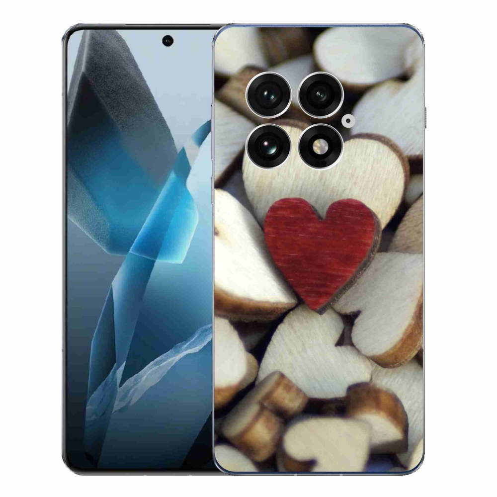 Gélový kryt mmCase na One Plus 13 - gravírované červené srdce