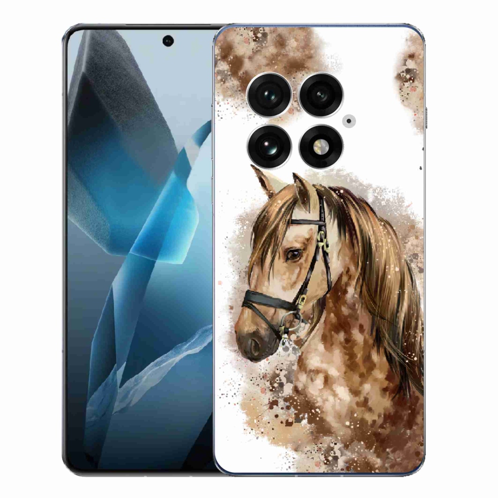 Gélový kryt mmCase na One Plus 13 - hnedý kreslený kôň