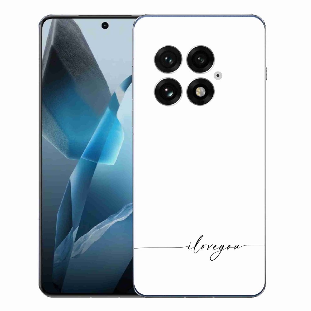 Gélový kryt mmCase na One Plus 13 - I love you biele pozadie