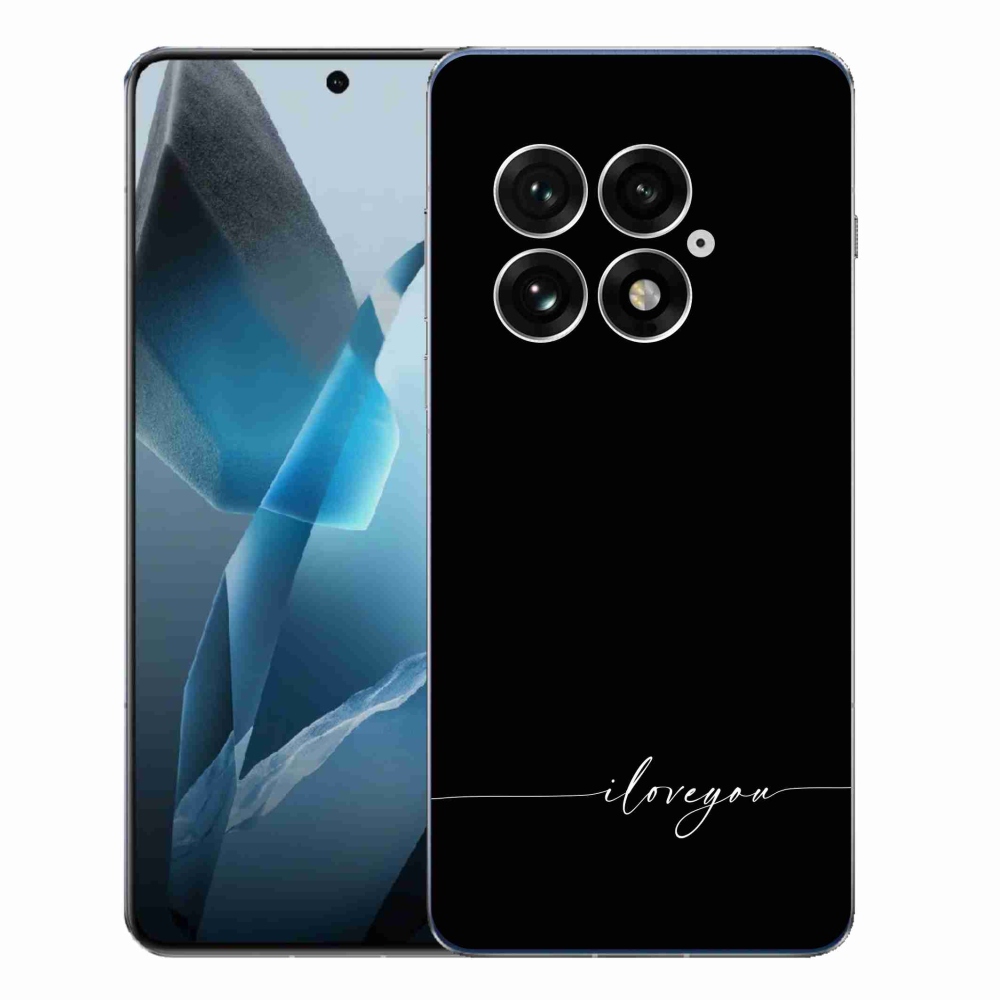 Gélový kryt mmCase na One Plus 13 - I love you čierne pozadie