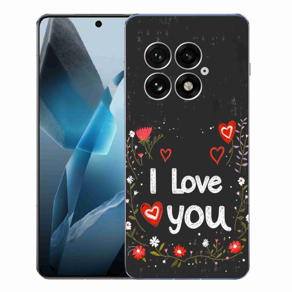 Gélový kryt mmCase na One Plus 13 - I love you čierne pozadie