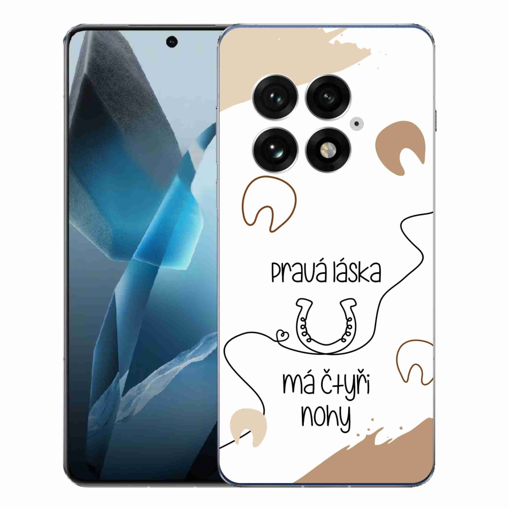 Gélový kryt mmCase na One Plus 13 - konský motív biele pozadie